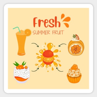 Orange Fresh Summer Fruit Sticker